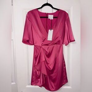 Pink Satin Mini Dress
